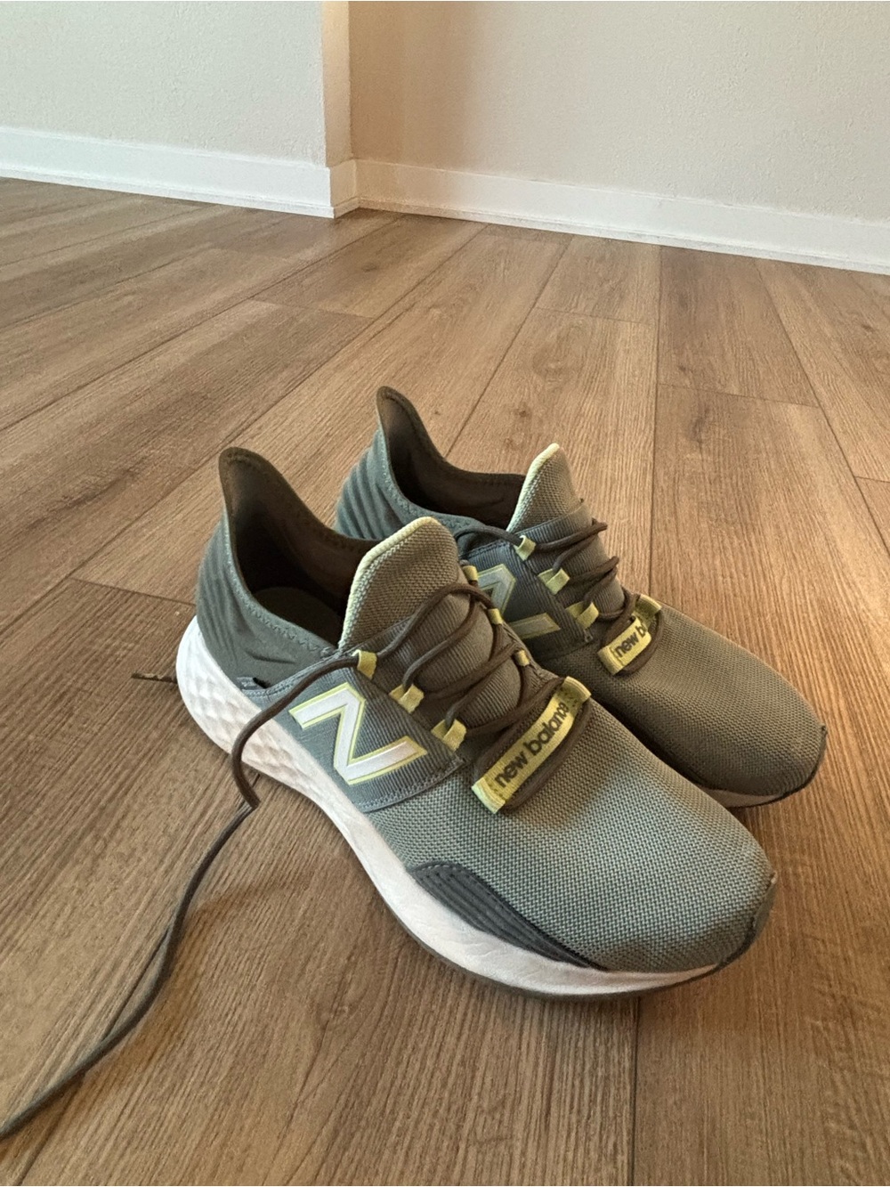 Women’s New Balance Sage Green Sneakers with lemon/lime Accents - *Figs Edition